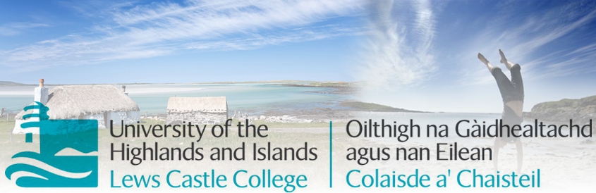 This image is a banner showcasing University of the Highlands and Islands, Lews Castle College Foundation Apprentiships