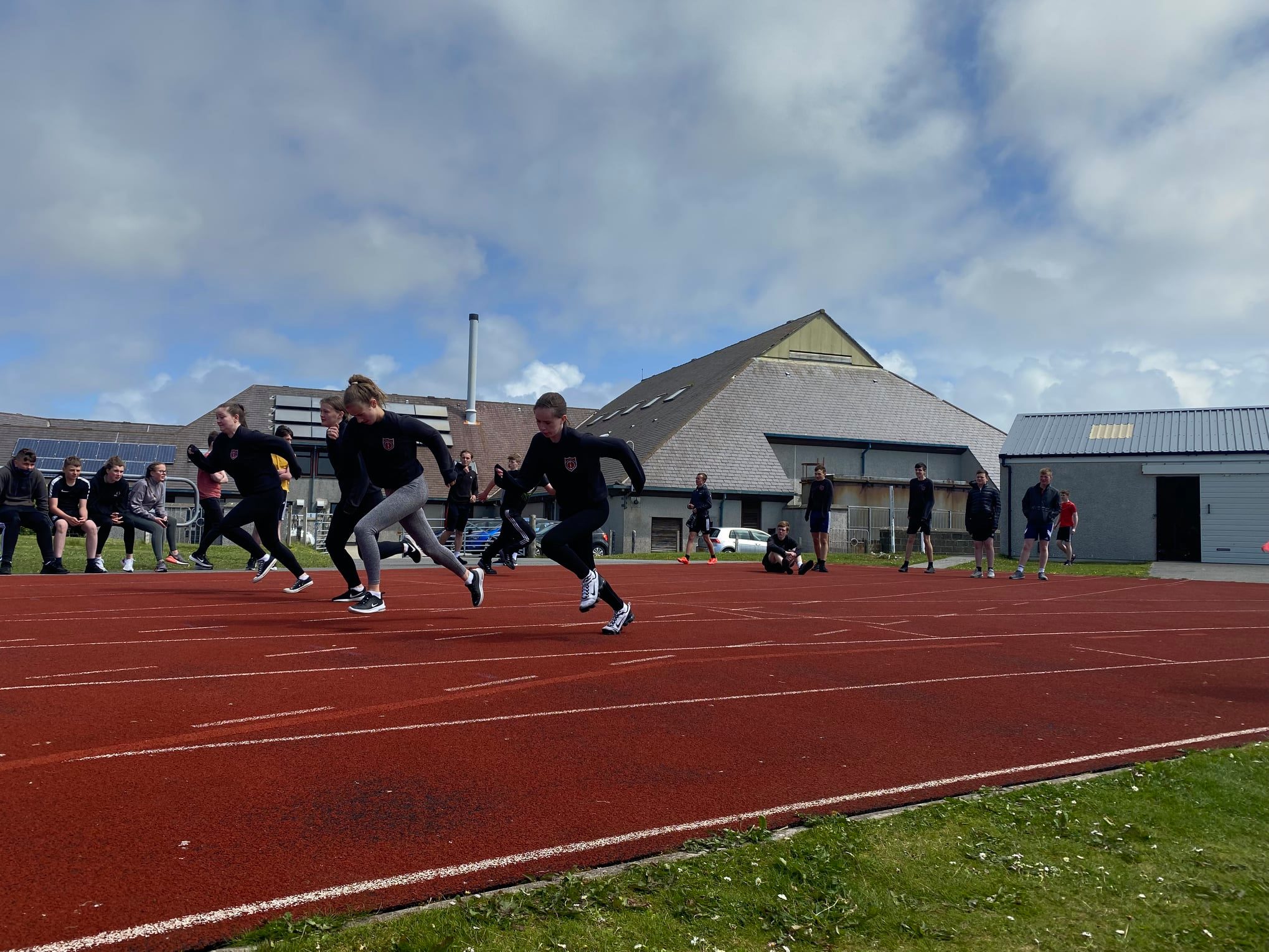 Runners on the track field