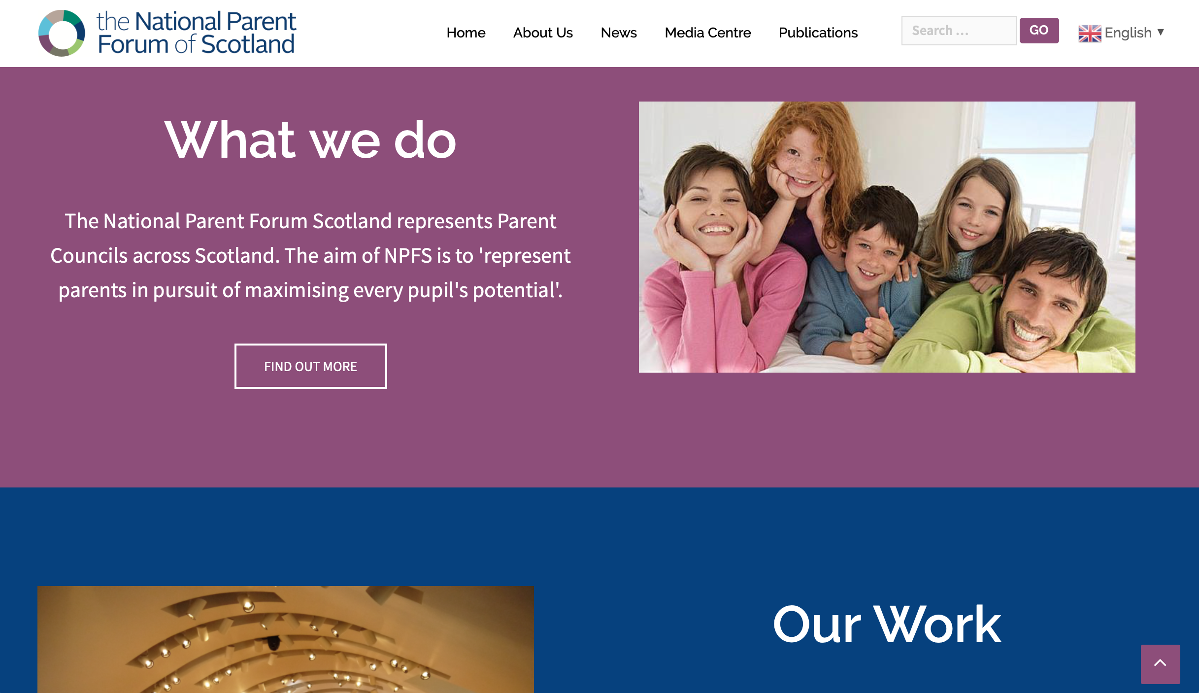 Image of National Parent Forum of Scotland website.