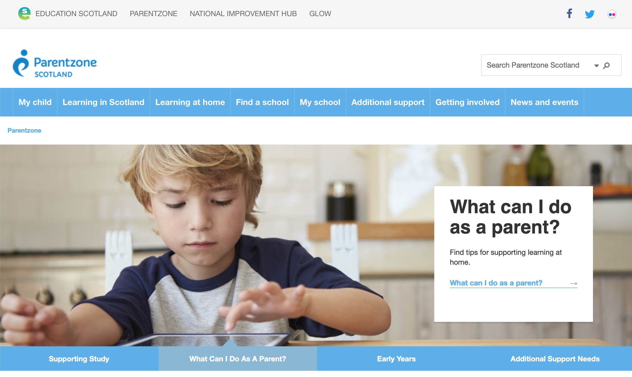 Education Scotland Parentzone website link